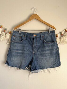Madewell High Rise Denim Shorts Cut Off Medium Indigo Wash Festival Summer 31